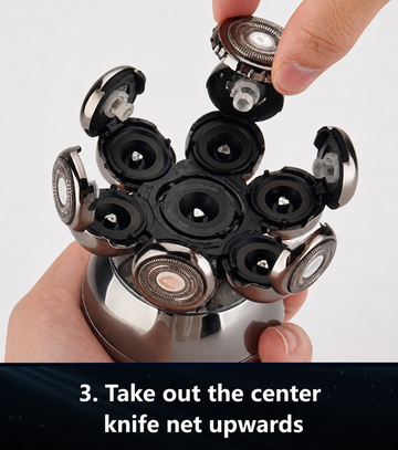 Take out the center knife net upwards